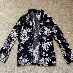 ASTR the label open floral drapey blazer cardigan